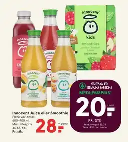 SPAR Innocent Juice eller Smoothie tilbud