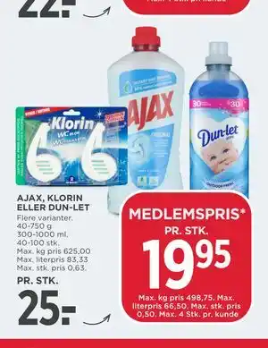 MENY AJAX, KLORIN ELLER DUN-LET tilbud