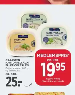 MENY GRAASTEN KARTOFFELSALAT ELLER COLESLAW tilbud