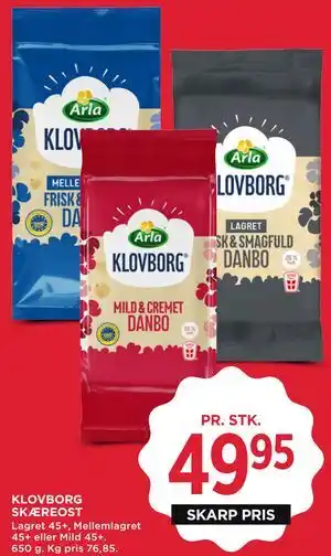 MENY KLOVBORG SKÆREOST tilbud