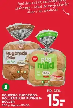 MENY KOHBERG RUGBRØDSBOLLER ELLER RUGMILDBOLLER tilbud