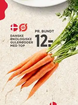 MENY DANSKE ØKOLOGISKE GULERØDDER MED TOP tilbud