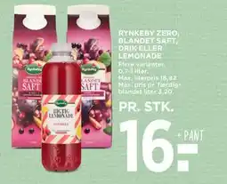 MENY RYNKEBY ZERO, BLANDET SAFT, DRIK ELLER LEMONADE tilbud