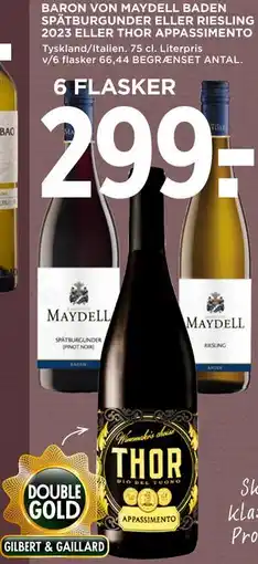 MENY BARON VON MAYDELL BADEN SPÄTBURGUNDER ELLER RIESLING 2023 ELLER THOR APPASSIMENTO tilbud
