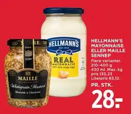 MENY HELLMANN’S MAYONNAISE ELLER MAILLE SENNEP tilbud
