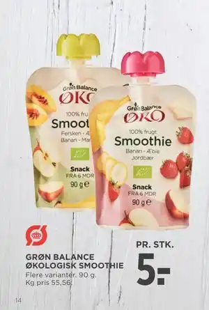 MENY GRØN BALANCE ØKOLOGISK SMOOTHIE tilbud
