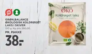 MENY GRØN BALANCE ØKOLOGISK KOLDRØGET LAKS I SKIVER tilbud