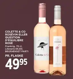 MENY COLETTE & CO ROSÉVIN ELLER QUESTION D’ÉQUILIBRE ROSÉ tilbud