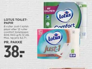 MENY LOTUS TOILETPAPIR tilbud