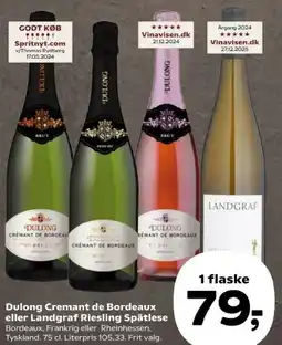 Kvickly Dulong Cremant de Bordeaux eller Landgraf Riesling Spätlese tilbud