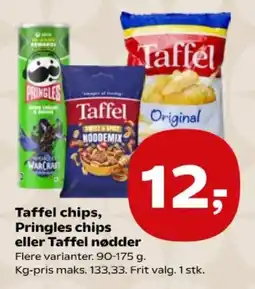 Kvickly Taffel chips, Pringles chips eller Taffel nødder tilbud