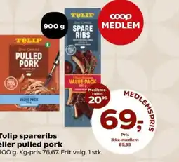 Kvickly Tulip spareribs eller pulled pork tilbud
