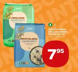 Kvickly Coop finvalsede eller grovvalsede havregryn tilbud