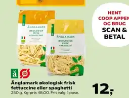 Kvickly Änglamark økologisk frisk fettuccine eller spaghetti tilbud