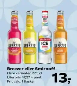 Kvickly Breezer eller Smirnoff tilbud