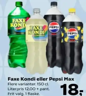 Kvickly Faxe Kondi eller Pepsi Max tilbud