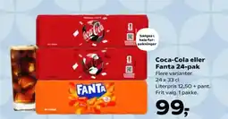 Kvickly Coca-Cola eller Fanta 24-pak tilbud