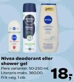 Kvickly Nivea deodorant eller shower gel tilbud
