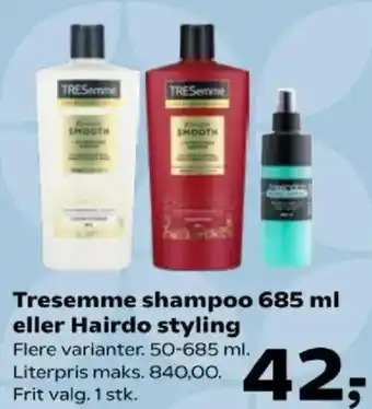 Kvickly Tresemme shampoo eller Hairdo styling tilbud