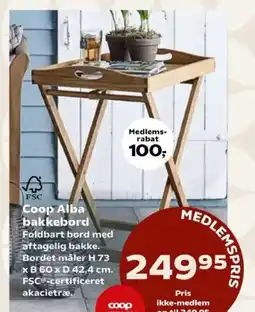Kvickly Coop Alba bakkebord tilbud