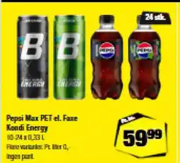 Calle Pepsi Max PET el. Faxe Kondi Energy tilbud