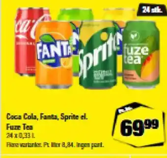 Calle Coca Cola, Fanta, Sprite el. Fuze Tea tilbud