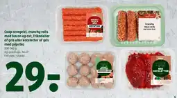 Coop 365 Coop cevapcici, crunchy rolls, frikadeller eller koteletter tilbud