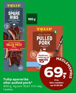 Coop 365 Tulip pulled pork / spare ribs tilbud