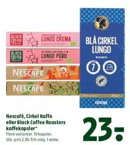 Coop 365 Kaffekapsler (Nescafé / Cirkel / Black Coffee Roasters) tilbud