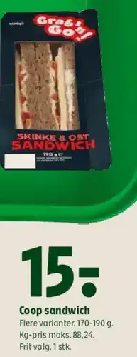 Coop 365 Skinke & Ost Sandwich tilbud