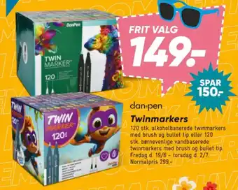 Bilka Dan pen Twinmarkers tilbud