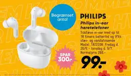 Bilka Philips in-ear høretelefoner tilbud