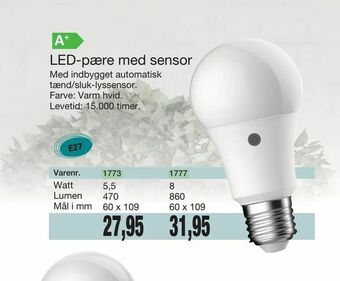 Harald Nyborg LED-pære med sensor tilbud