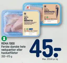 REMA 1000 REMA 1000 Ferske danske hele rødspætter eller havkatfileter tilbud