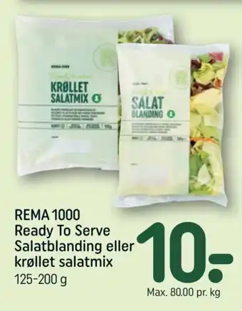 REMA 1000 REMA 1000 Ready To Serve Salatblanding eller krøllet salatmix tilbud