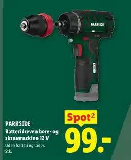 Lidl PARKSIDE Batteridreven bore- og skruemaskine 12 V tilbud