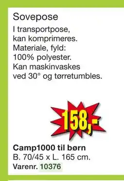 Harald Nyborg Sovepose Camp1000 til børn tilbud