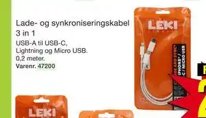 Harald Nyborg Lade- og synkroniseringskabel 3 in 1 tilbud