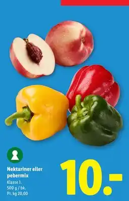 Lidl Nektariner eller pebermix tilbud