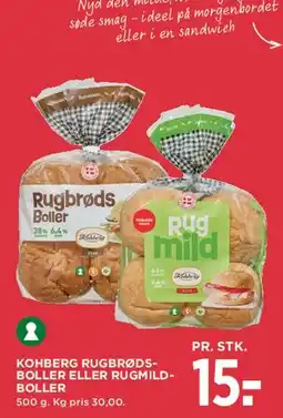 MENY KOHBERG RUGBRØDSBOLLER ELLER RUGMILD-BOLLER tilbud