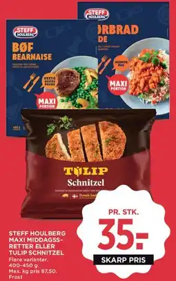 MENY Steff Houlberg Maxi middagsretter / Tulip Schnitzel tilbud