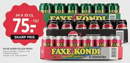 MENY Faxe Kondi eller Pepsi (24 x 33 cl) tilbud