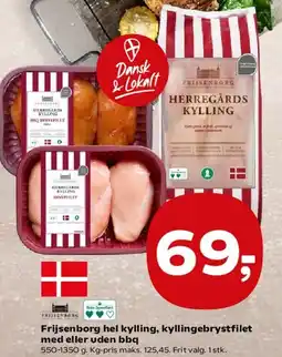 SuperBrugsen Frijsenborg hel kylling / kyllingebrystfilet tilbud