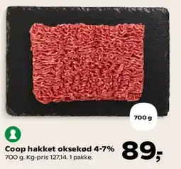 SuperBrugsen Coop hakket oksekød 4-7% tilbud