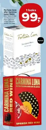 SuperBrugsen Fortune Cove eller Carmina Luna i boks tilbud