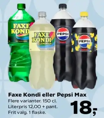 SuperBrugsen Faxe Kondi eller Pepsi Max tilbud