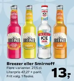 SuperBrugsen Breezer eller Smirnoff tilbud