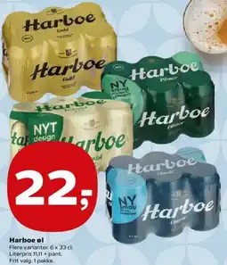 SuperBrugsen Harboe øl (6 x 33 cl) tilbud