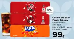SuperBrugsen Coca‑Cola eller Fanta 24-pak tilbud