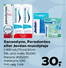 SuperBrugsen Sensodyne, Parodontax eller Jordan mundpleje tilbud